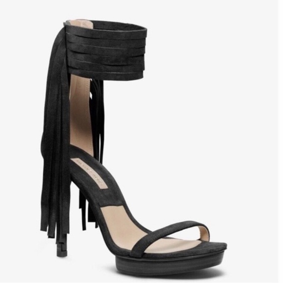 Michael Kors Collection Shoes - Michael Kors | Daphne Fringe Suede Heels